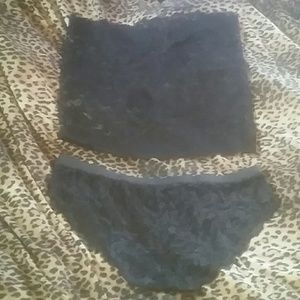 Sheer lace lingerie.